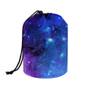 Purple Galaxy Space Blue Starfield Print Drawstring Makeup Bag