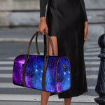 Purple Galaxy Space Blue Starfield Print Duffle Bag