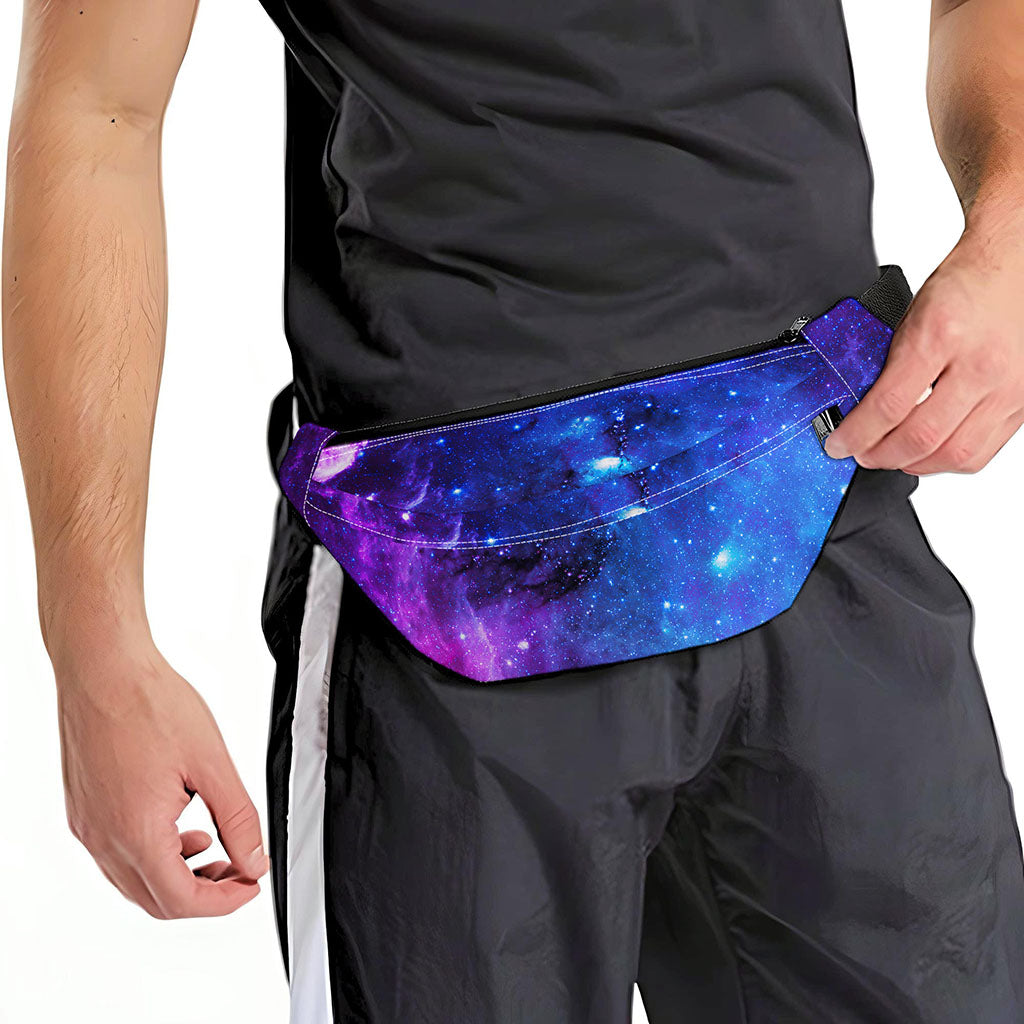Purple Galaxy Space Blue Starfield Print Fanny Pack