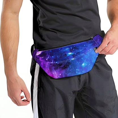 Purple Galaxy Space Blue Starfield Print Fanny Pack