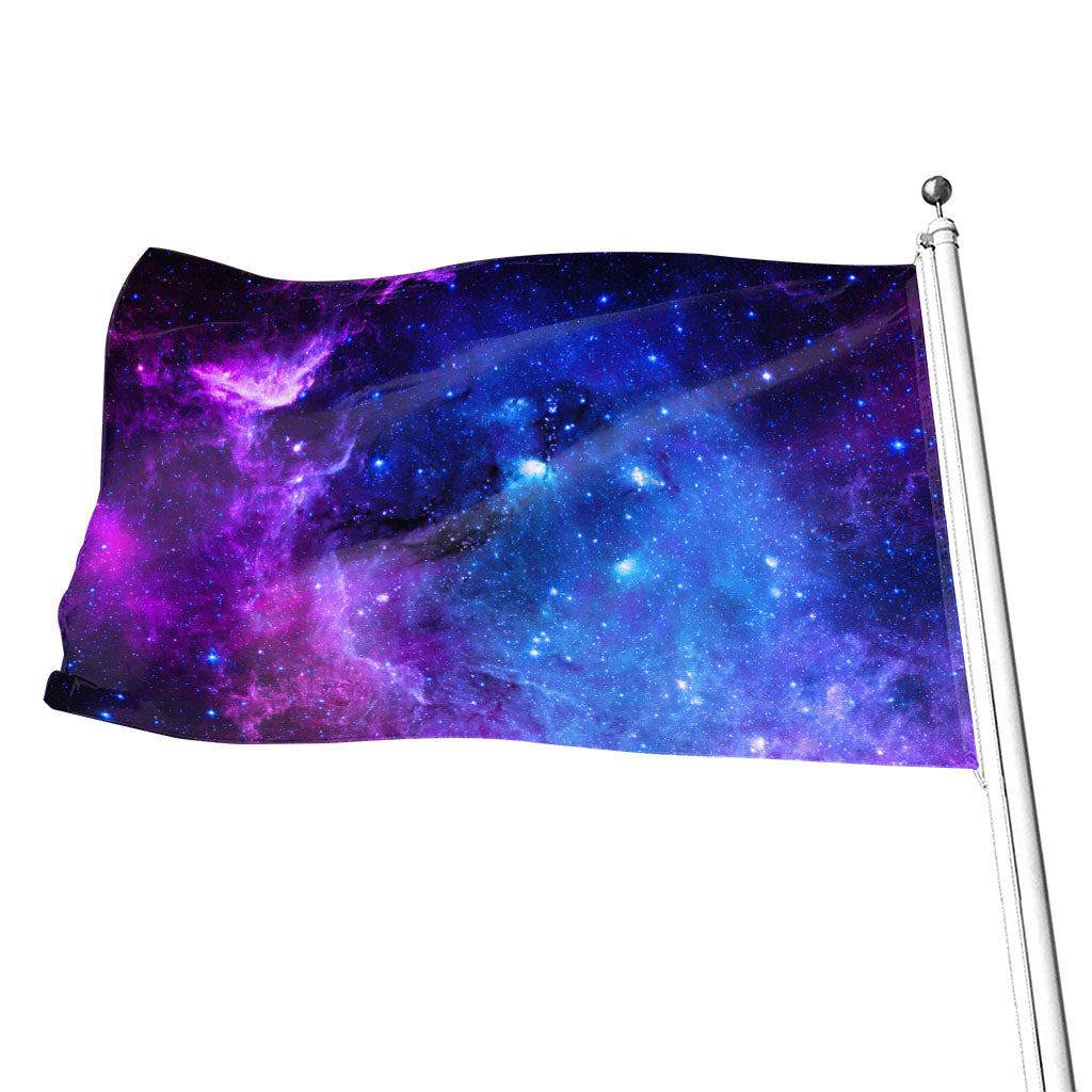 Purple Galaxy Space Blue Starfield Print Flag