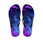 Purple Galaxy Space Blue Starfield Print Flip Flops