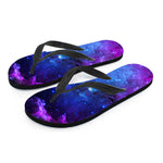 Purple Galaxy Space Blue Starfield Print Flip Flops