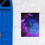 Purple Galaxy Space Blue Starfield Print Garden Flag