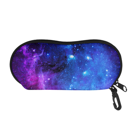 Purple Galaxy Space Blue Starfield Print Glasses Case