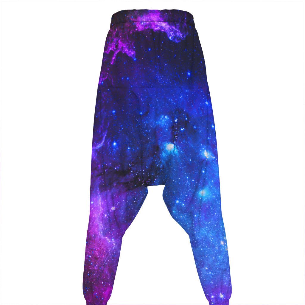 Purple Galaxy Space Blue Starfield Print Hammer Pants