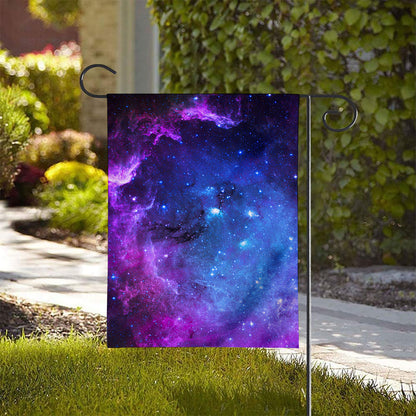 Purple Galaxy Space Blue Starfield Print House Flag