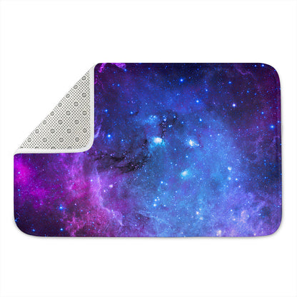 Purple Galaxy Space Blue Starfield Print Indoor Door Mat
