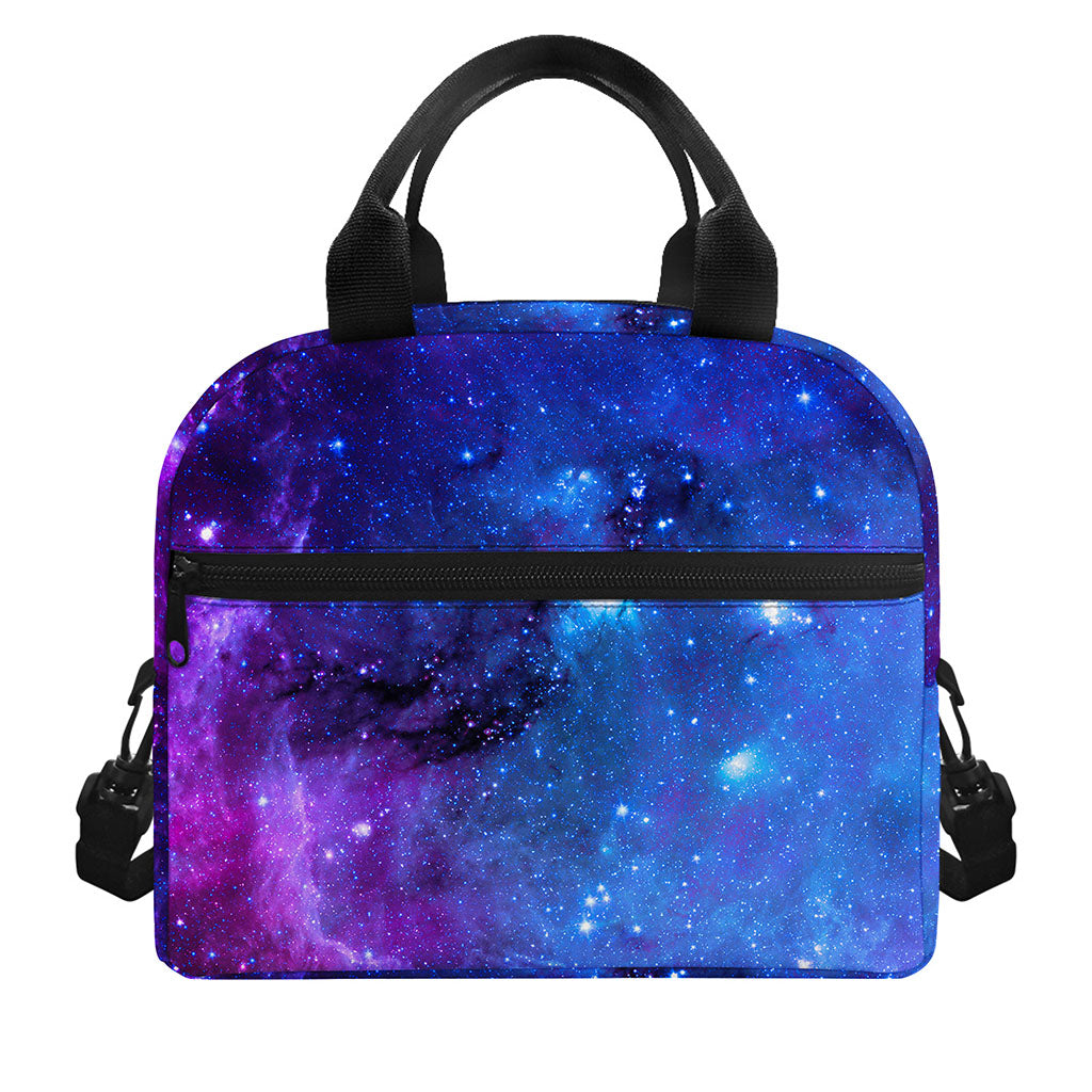 Purple Galaxy Space Blue Starfield Print Insulated Lunch Bag
