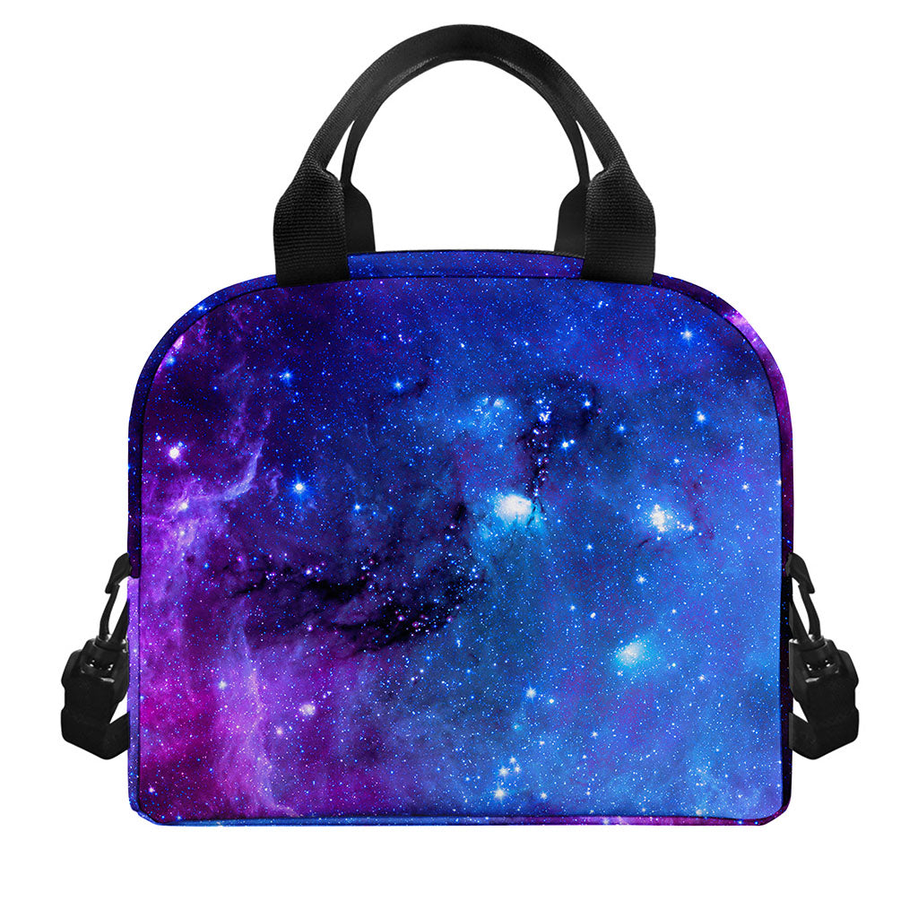 Purple Galaxy Space Blue Starfield Print Insulated Lunch Bag
