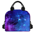 Purple Galaxy Space Blue Starfield Print Insulated Lunch Bag