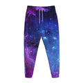 Purple Galaxy Space Blue Starfield Print Jogger Pants