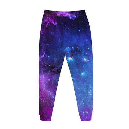 Purple Galaxy Space Blue Starfield Print Jogger Pants
