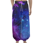Purple Galaxy Space Blue Starfield Print Lantern Pants