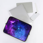 Purple Galaxy Space Blue Starfield Print Laptop Sleeve