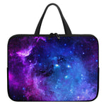 Purple Galaxy Space Blue Starfield Print Laptop Sleeve With Handle