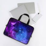 Purple Galaxy Space Blue Starfield Print Laptop Sleeve With Handle