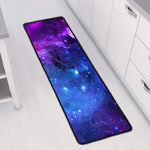 Purple Galaxy Space Blue Starfield Print Long Kitchen Mat