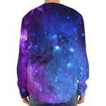 Purple Galaxy Space Blue Starfield Print Long Sleeve Baseball Jersey