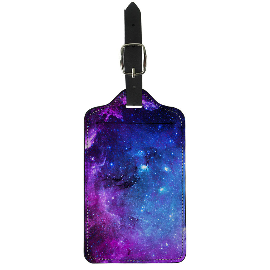 Purple Galaxy Space Blue Starfield Print Luggage Tag