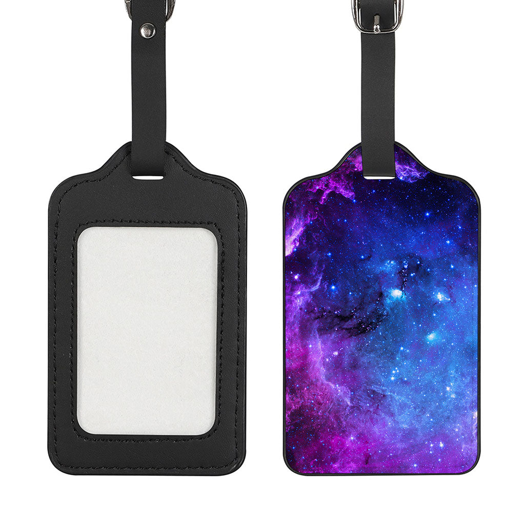 Purple Galaxy Space Blue Starfield Print Luggage Tag