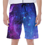 Purple Galaxy Space Blue Starfield Print Men's Beach Shorts