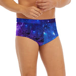 Purple Galaxy Space Blue Starfield Print Men's Briefs