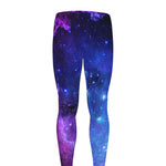Purple Galaxy Space Blue Starfield Print Men's leggings