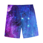 Purple Galaxy Space Blue Starfield Print Men's Sports Shorts