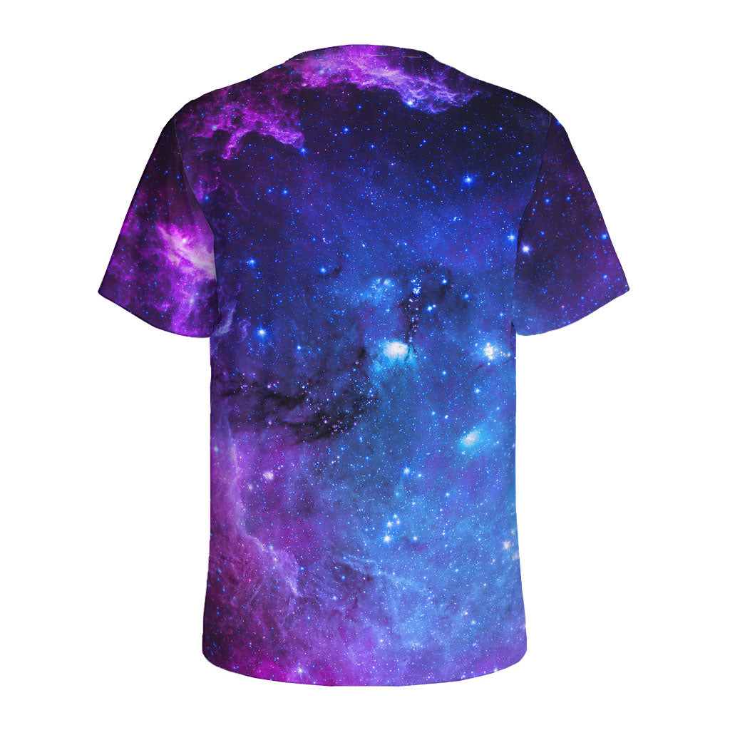 Purple Galaxy Space Blue Starfield Print Men's Sports T-Shirt