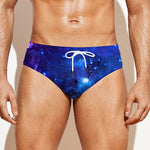 Purple Galaxy Space Blue Starfield Print Men's Swim Briefs