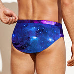 Purple Galaxy Space Blue Starfield Print Men's Swim Briefs