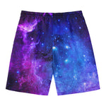 Purple Galaxy Space Blue Starfield Print Men's Swim Trunks