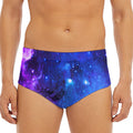 Purple Galaxy Space Blue Starfield Print Men's Triangle Swim Briefs