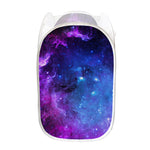 Purple Galaxy Space Blue Starfield Print Mesh Laundry Hamper