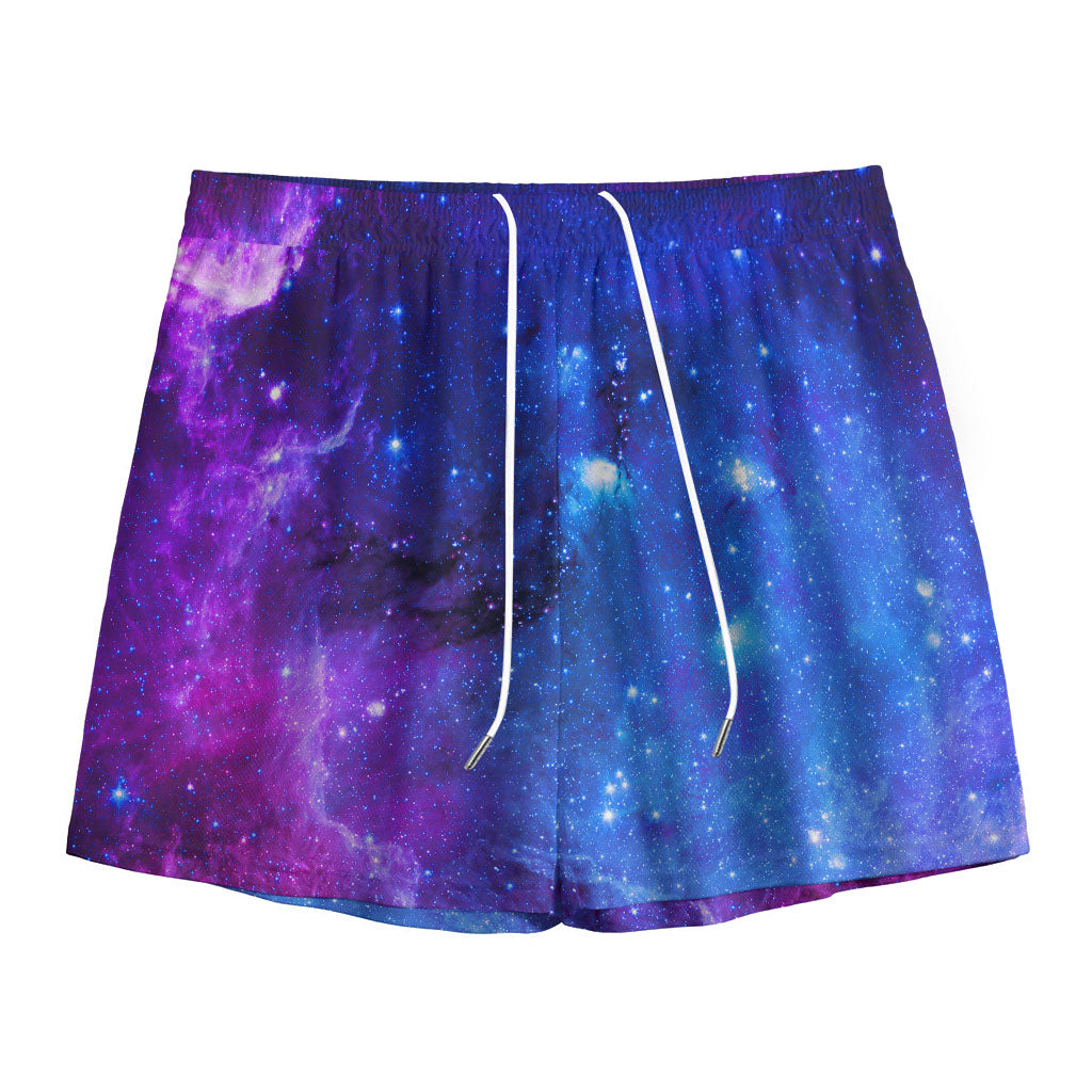 Purple Galaxy Space Blue Starfield Print Mesh Shorts