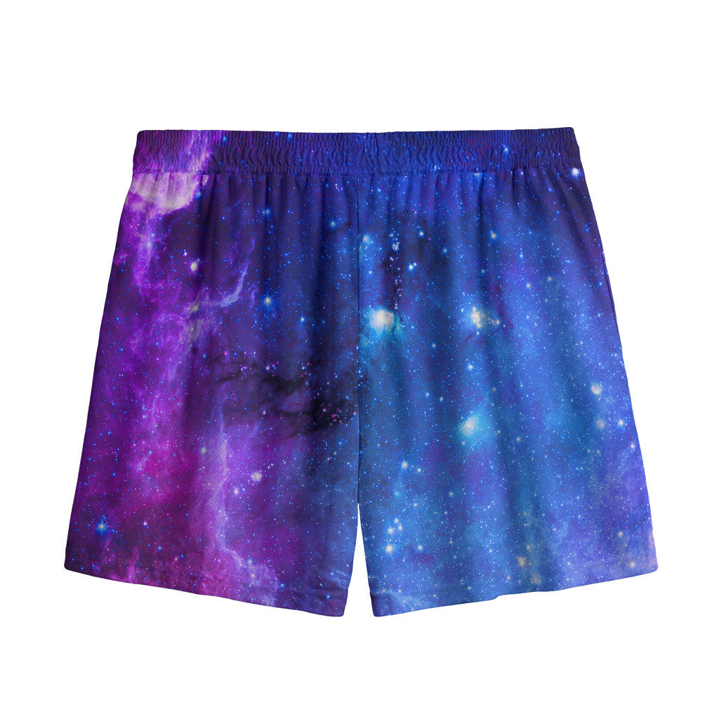 Purple Galaxy Space Blue Starfield Print Mesh Shorts