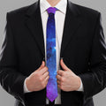 Purple Galaxy Space Blue Starfield Print Necktie