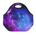 Purple Galaxy Space Blue Starfield Print Neoprene Lunch Bag
