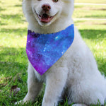 Purple Galaxy Space Blue Starfield Print Over The Collar Dog Bandana