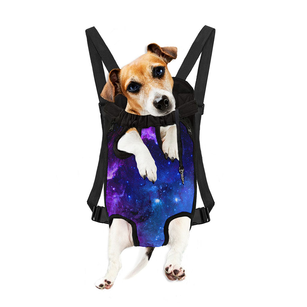 Purple Galaxy Space Blue Starfield Print Pet Carrier Backpack