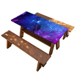 Purple Galaxy Space Blue Starfield Print Picnic Table Cover