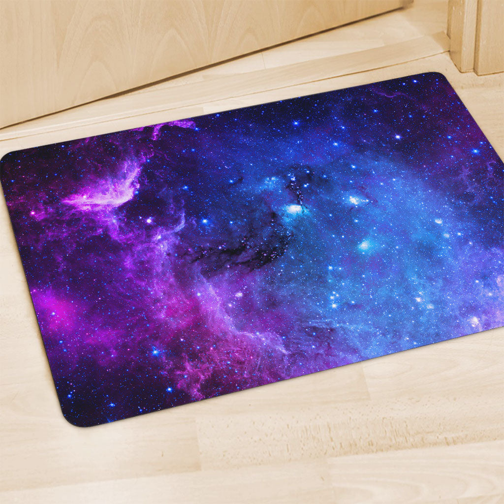 Purple Galaxy Space Blue Starfield Print Polyester Doormat