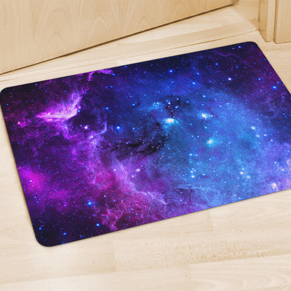 Purple Galaxy Space Blue Starfield Print Polyester Doormat