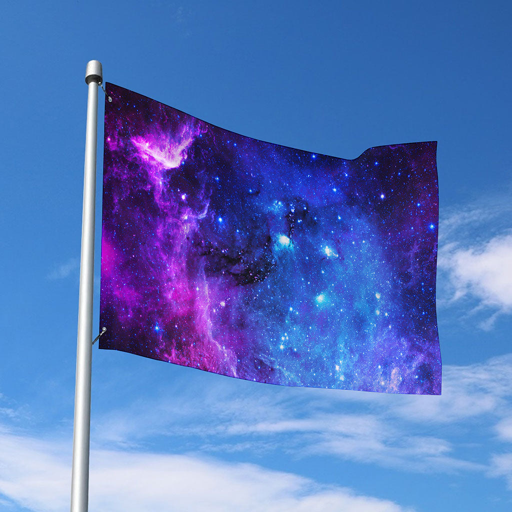 Purple Galaxy Space Blue Starfield Print Polyester Flag