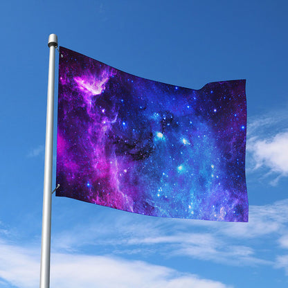 Purple Galaxy Space Blue Starfield Print Polyester Flag