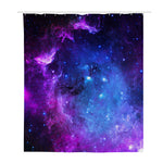 Purple Galaxy Space Blue Starfield Print Polyester Shower Curtain
