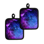 Purple Galaxy Space Blue Starfield Print Pot Holders