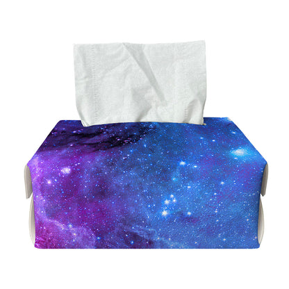 Purple Galaxy Space Blue Starfield Print Rectangle Tissue Box Cover