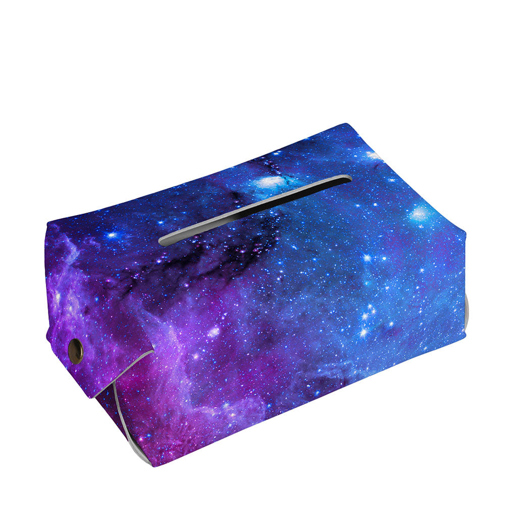 Purple Galaxy Space Blue Starfield Print Rectangle Tissue Box Cover